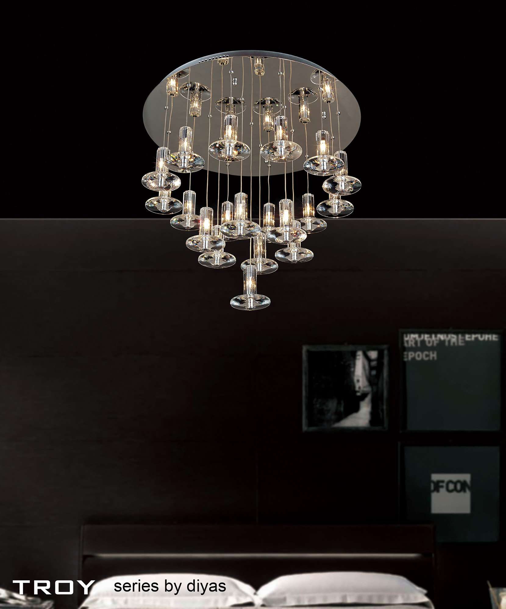 Troy Crystal Ceiling Lights Diyas Multiple Crystal Pendants Troy Crystal Ceiling Lights Diyas Multiple Crystal Pendants